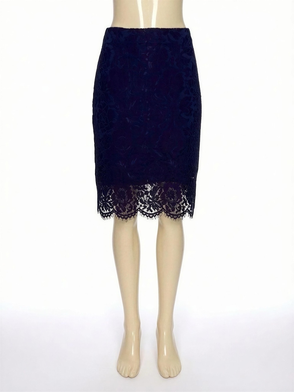 Banana Republic Classic Lace Pencil Skirt dark purple/navy